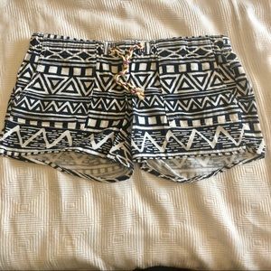 Vanilla Star Tribal Print Drawstring Shorts